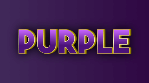 Golden purple 3D text
