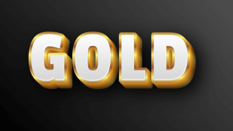 Golden texture 3D text