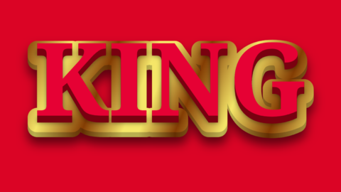 3D Editable text Style effect King Luxury