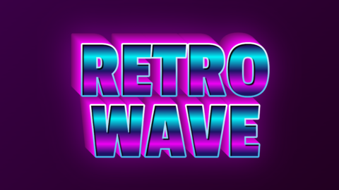 Retro wave vintage text