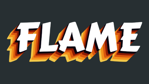 Flame fire 3D text