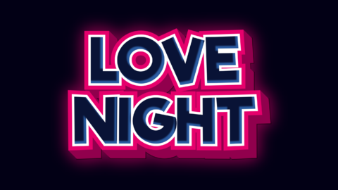 Pink night love 3D text