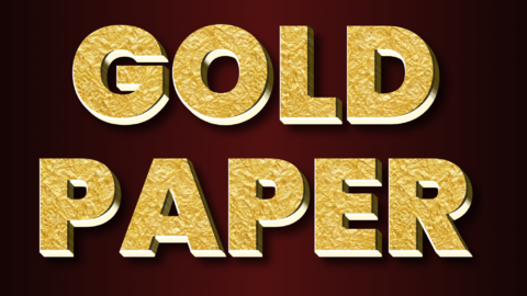 Golden paper 3D text