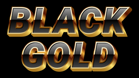 Black gold 3D text