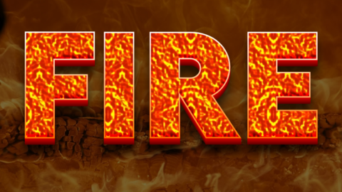 Editable Fire 3D text effect