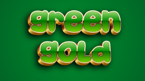 Green Golden 3D Text