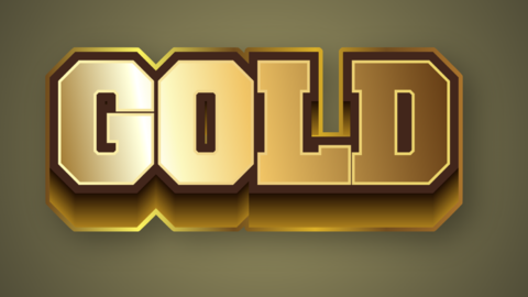 Gold Effect 3D Text