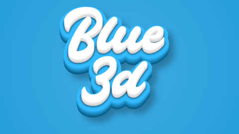Blue 3D text