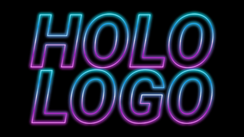 Blue and pink neon effect text