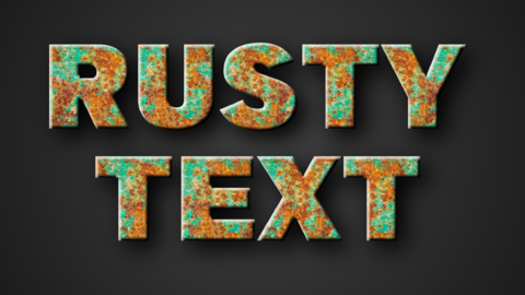 Rusty metal texture text