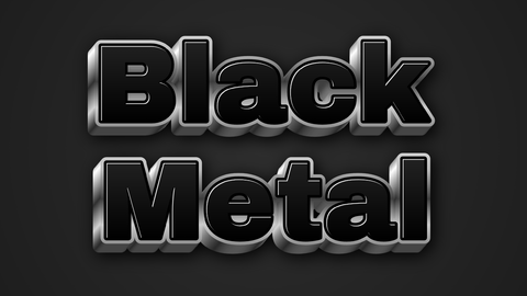 Metallic black 3D Text