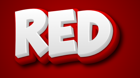 Red 3D text Style effect