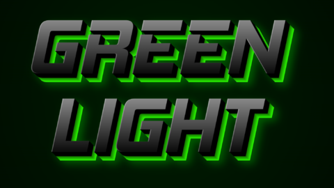 Green light 3D Text effect