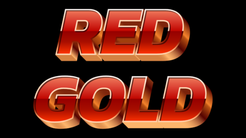 Red Metallic 3D Text