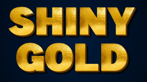 Shiny gold 3D text effect