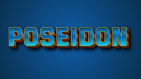 Poseidon Editable 3D text Style effect