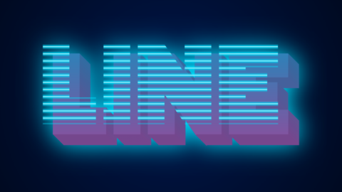 Blue 3D text with neon effect