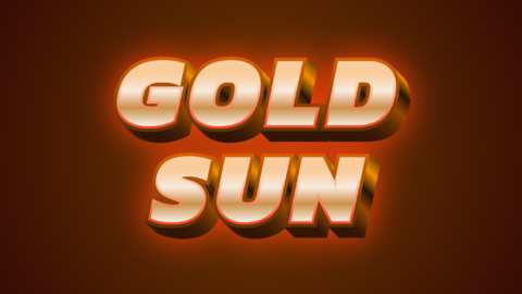 3D Text Sun Gold Fire Style