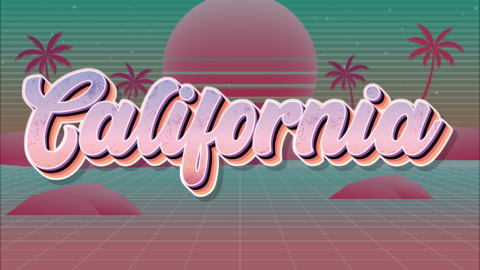 Retro California Text Effect